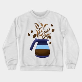 Floral coffee art with plants and leaves Crewneck Sweatshirt